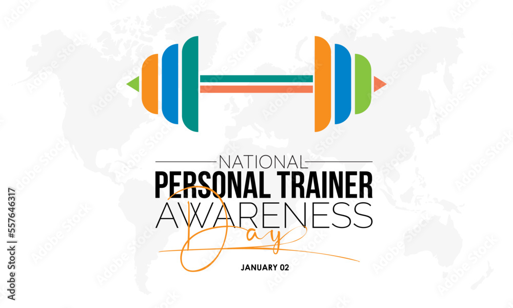 Vector illustration design concept of National Personal Trainer Awareness Day observed on January 2