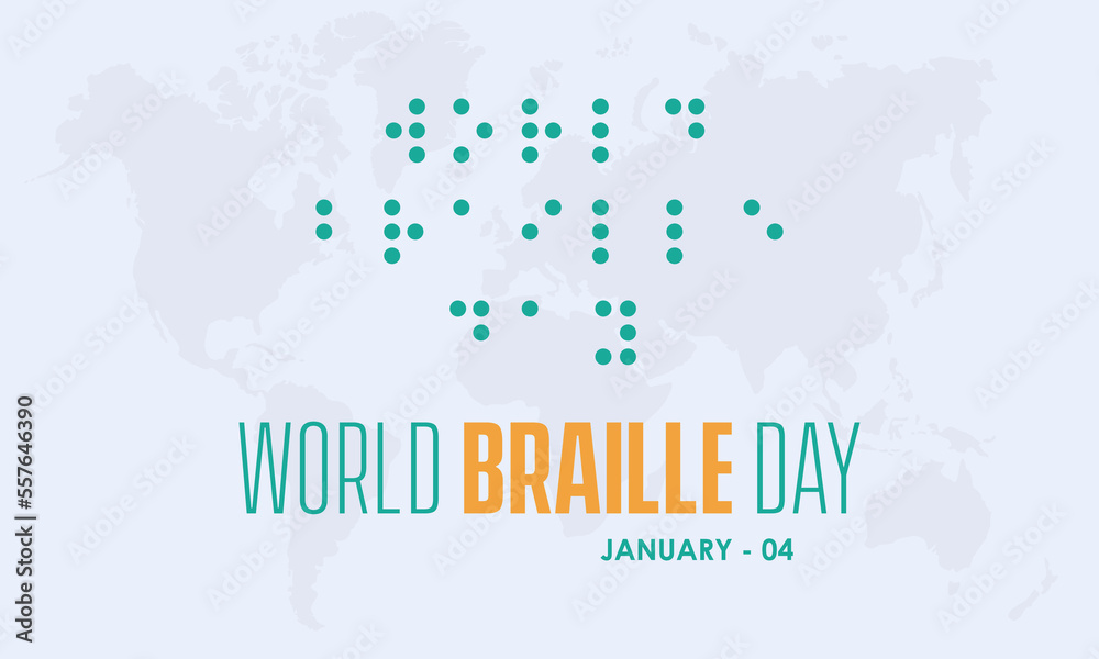 Fototapeta premium Vector illustration design concept of World Braille Day observed on January 4