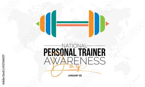 Vector illustration design concept of National Personal Trainer Awareness Day observed on January 2