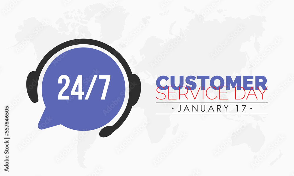 Vector illustration design concept of Customer Service Day observed on January 17