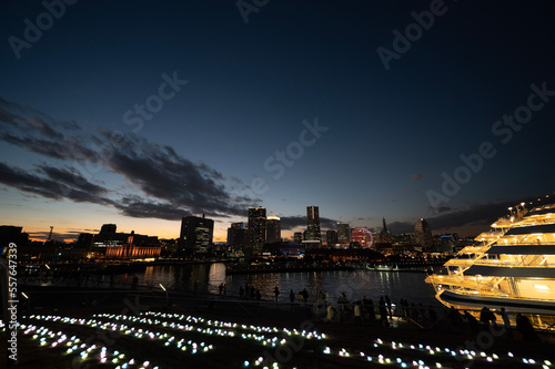city skyline at night