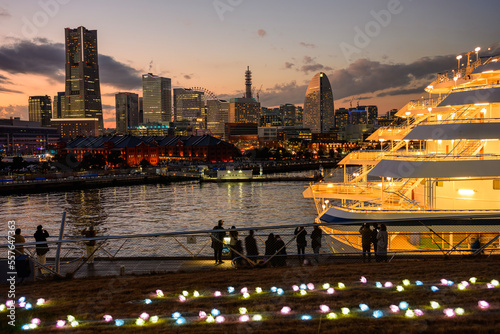 city skyline at night