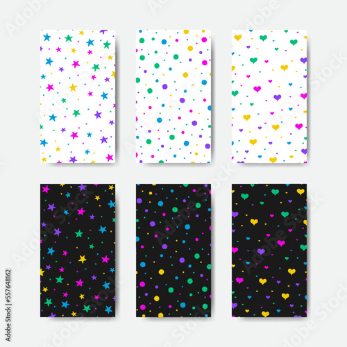 Abstract colorful seamless pattern with paint marks, traces, smudges, scribble background collection