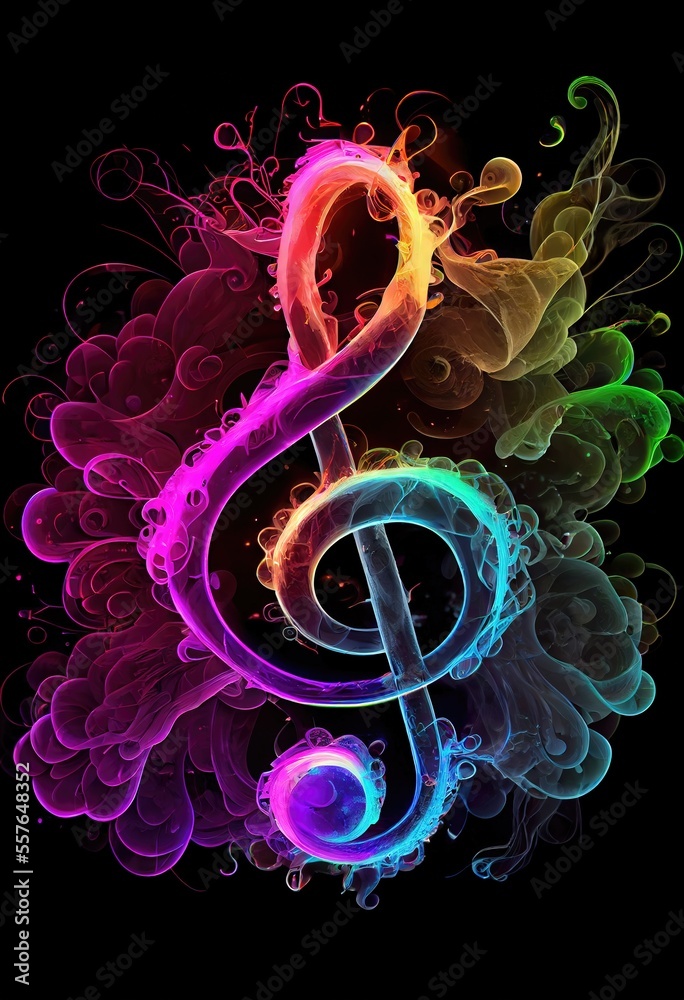 Colorful Treble Clef - Representing the sound and color spectrums, this ...