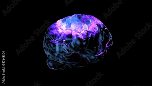 Human brain with abstract vizualisation photo