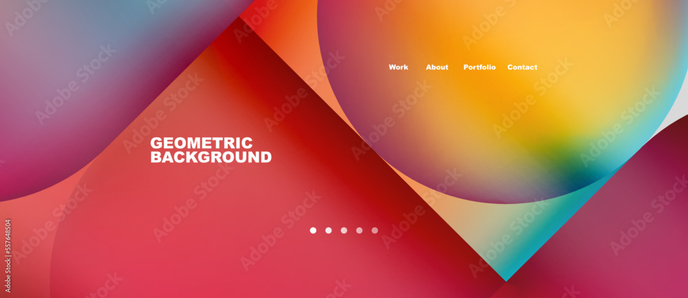 Fototapeta premium Round shapes and circles with liquid gradients