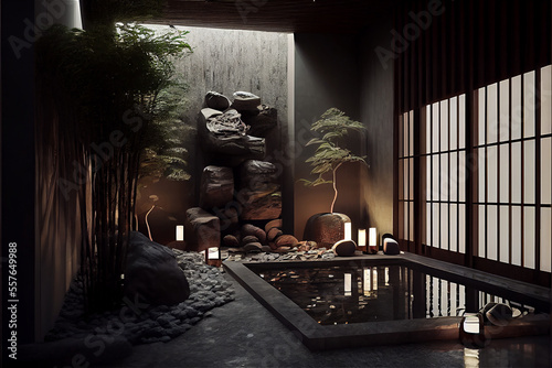 Interior of a spa with a luxurious relaxing atmosphere