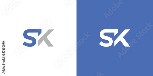 Tableau sur toile Modern and strong letter SK initials logo design 2