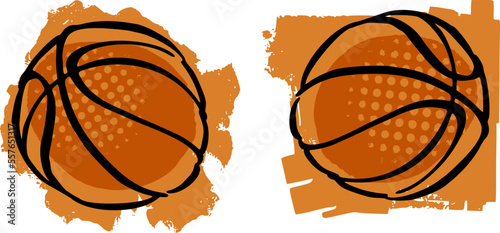 the vector sketch of the basketball ball illustration