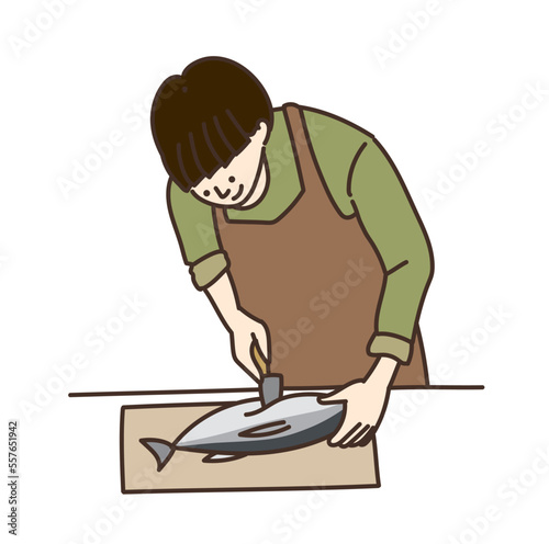 漁業　水産業　イラスト　魚