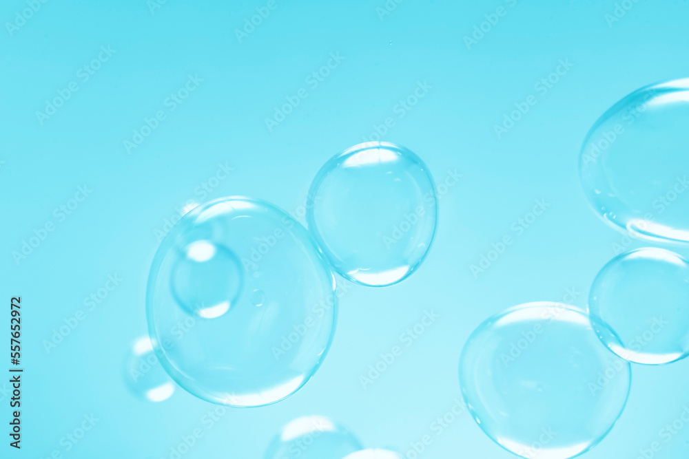 Freshness of Transparent Soap Bubbles Abstract Background. Soap Sud Bubbles Water.