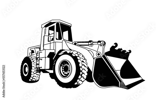 silhouette Illustration excavator 