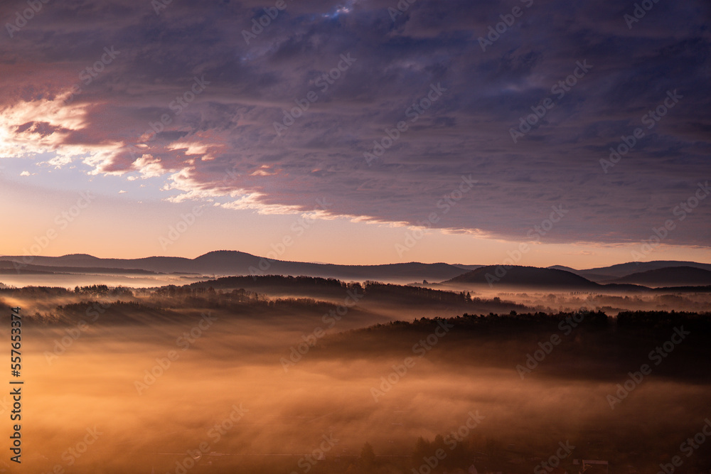 Sunrise on a winter morning in the Palatinate Forest Sunrise on a winter morning in the Palatinate Forest