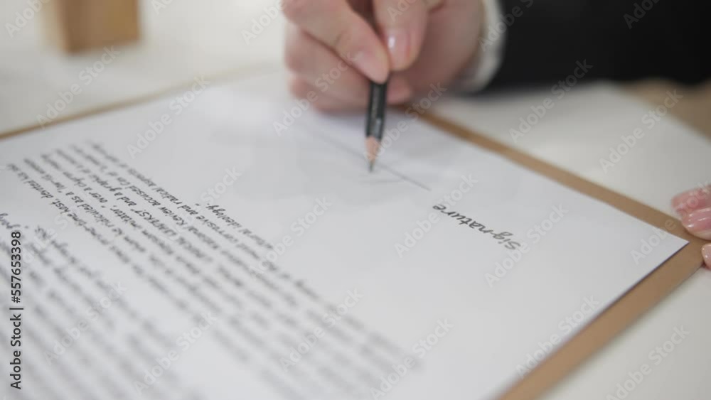 Business, woman, sign, partnership, agreement, document Business, woman, sign, partnership, agreement, document