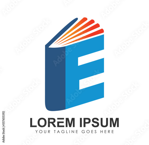 E book Monogram Logo Vector Icon