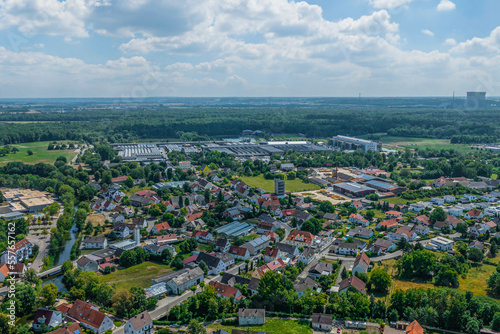 Ausblick über Gundelfingen auf die Auwälder im Donautal 