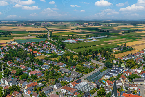 Die Gartenbaustadt Gundelfingen an der Donau im Luftbild