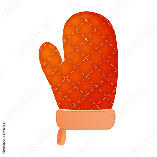 Vector kitchen mittens, isolated on white