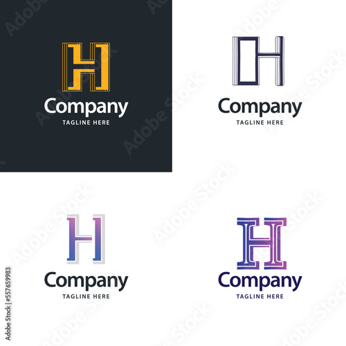 Letter H Big Logo Pack Design. Creative Modern logos design for your business. Vector Brand name illustration