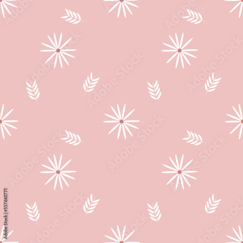 seamless pattern with pink flowers © wiew_studio