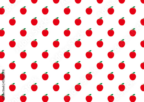 赤いりんごの並んだシームレスな背景