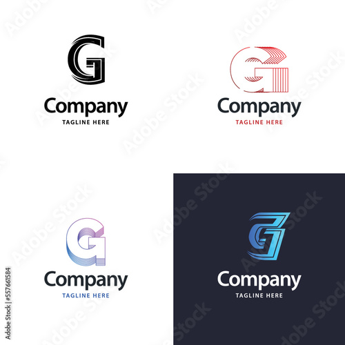 Letter G Big Logo Pack Design. Creative Modern logos design for your business. Vector Brand name illustration