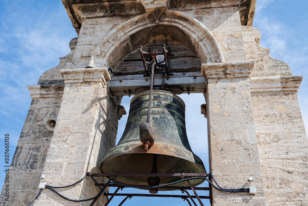 Detail of the Bell called El Miguelete, or Micalet, in the Tower of the Cathedral in Valencia, Spain