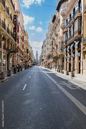 Carrer de la Pau, one of the Main Street in Valencia, Spain