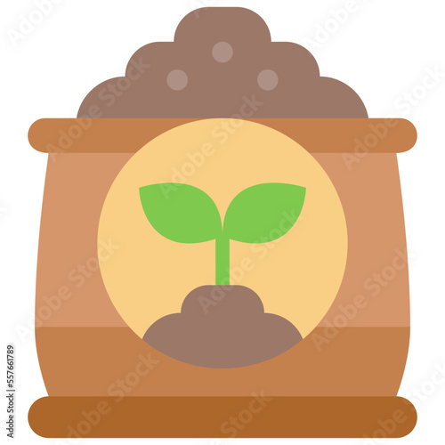 fertilizer bag flat icon