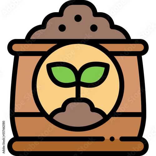 fertilizer bag filled outline icon