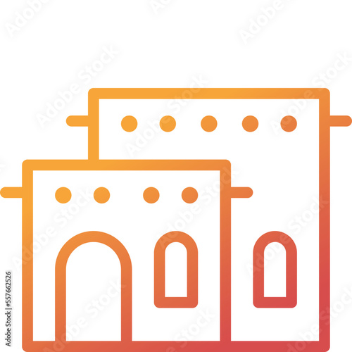 clay house gradient line icon