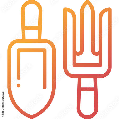 gardening tool gradient line icon