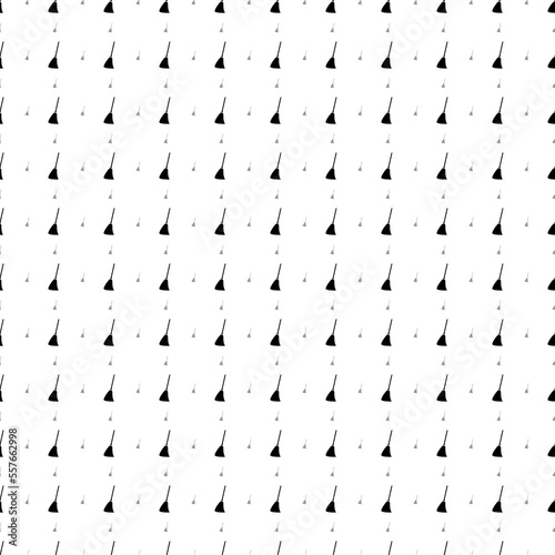 Square seamless background pattern from geometric shapes are different sizes and opacity. The pattern is evenly filled with big black broom symbols. Vector illustration on white background