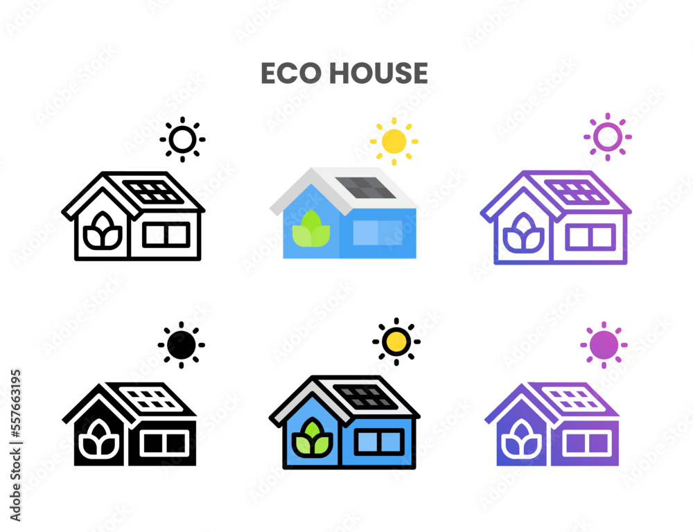 Eco House icons vector illustration set line, flat, glyph, outline color gradient. Great for web, app, presentation and more. Editable stroke and pixel perfect. Eco House icons vector illustration set line, flat, glyph, outline color gradient. Great for web, app, presentation and more. Editable stroke and pixel perfect.