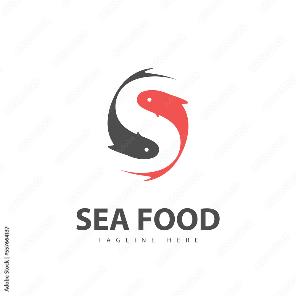 Letter S fish vector logo design for sea food cafe restaurant Letter S fish vector logo design for sea food cafe restaurant