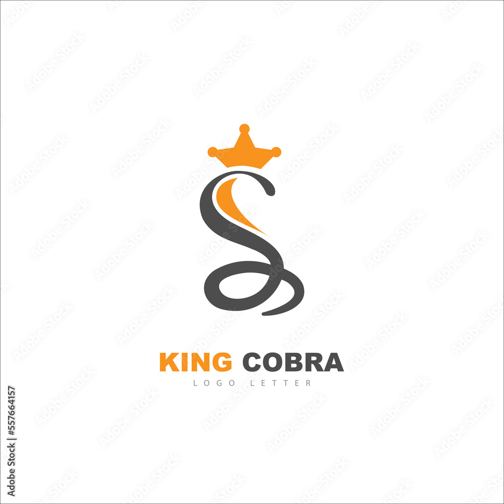 Letter S snake king cobra vector logo design for business, logo emblems Letter S snake king cobra vector logo design for business, logo emblems