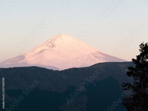 Morning view of Mount Fuji in Japan