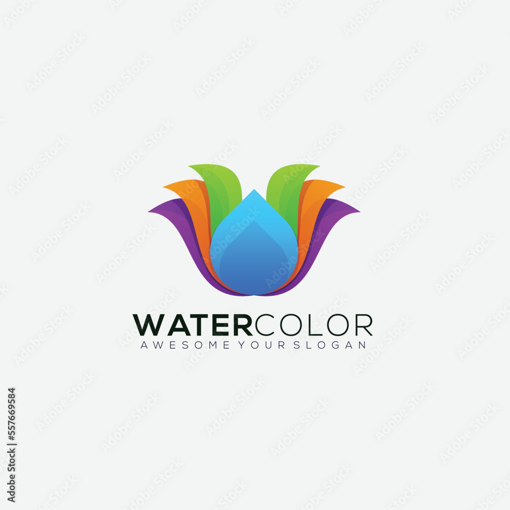 gradient water color design logo icon