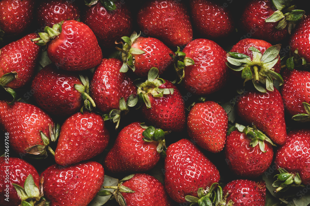 Fresh Organic Strawberries Closeup Fresh Organic Strawberries Closeup