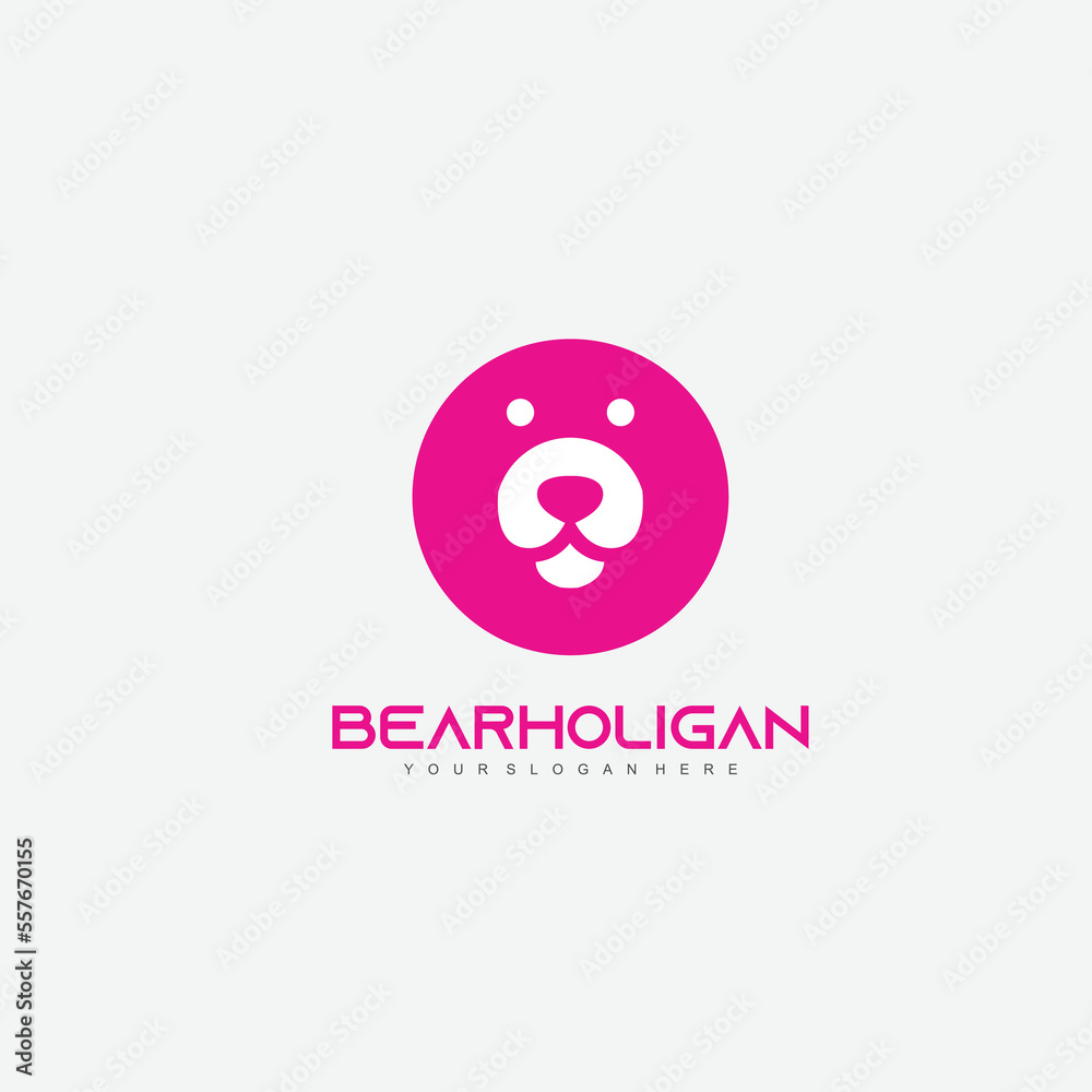 bear logo gradient color design icon