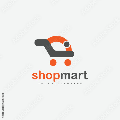 shop mart logo design gradient icon