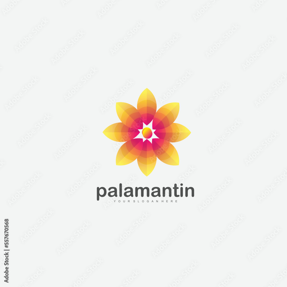 flower design logo gradient color illustration flower design logo gradient color illustration