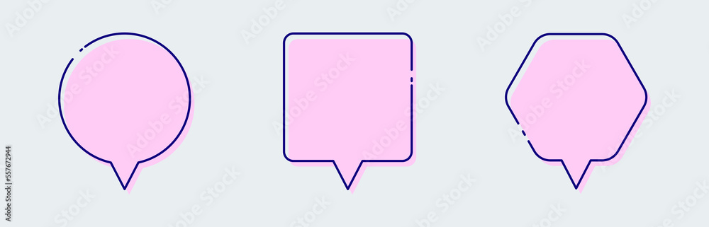 Chat bubble with retro design style. Minimal blank chat boxes sign. Chat bubble with retro design style. Minimal blank chat boxes sign.