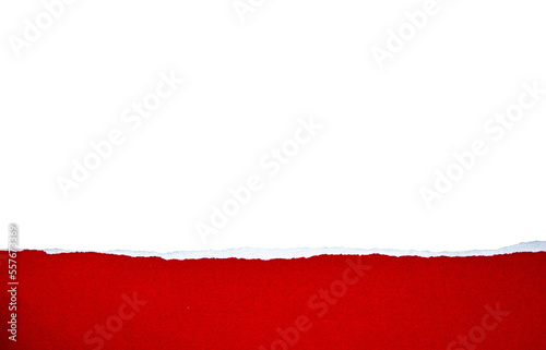 Red ripped paper on transparent background, paper png