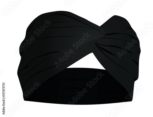 Black sport head band. vector illustration