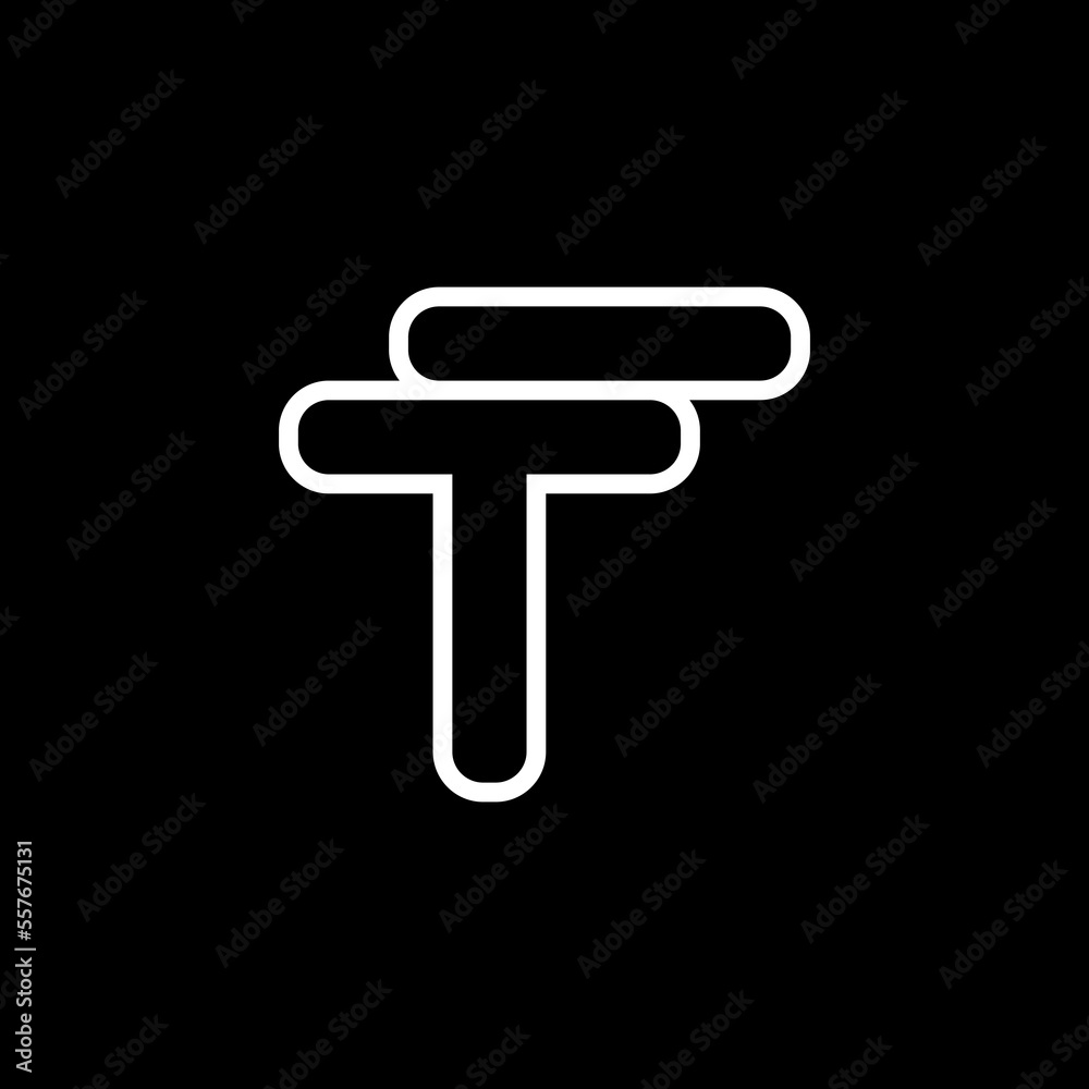 Alphabet letter icon logo TF or FT Alphabet letter icon logo TF or FT