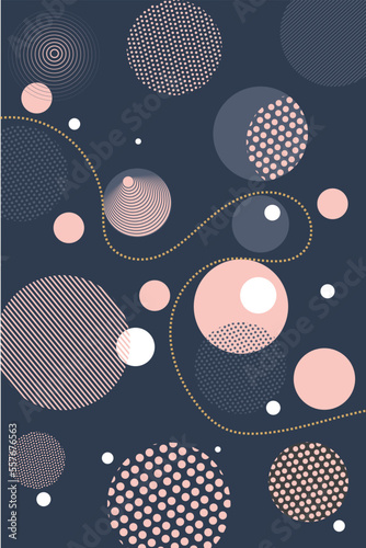 Modern geometric backgrounds from circles with space for text. Business card, advertising flyer, web background. Abstract concept for postcard, invitation, card, poster design. Circle layered overlay