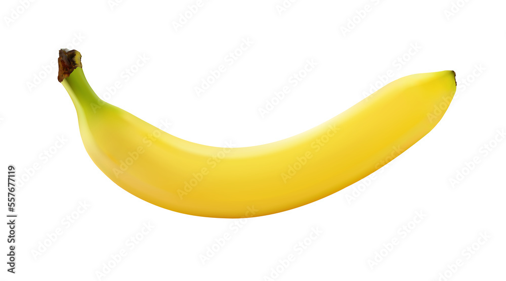 Banana realistic. Ripe fruit isolated. Png