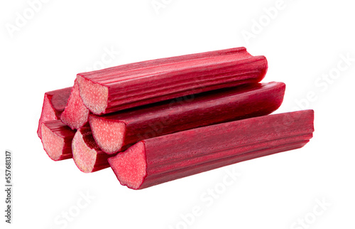 Rhubarb stalks isolated on transparent png