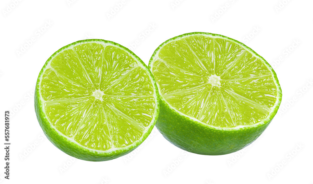 Juicy slice of lime isolated on transparent png